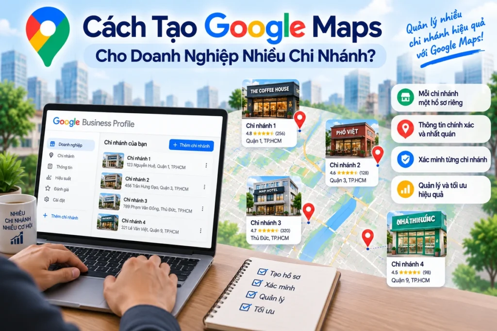 Cách tạo Google Maps cho doanh nghiệp nhiều chi nhánh