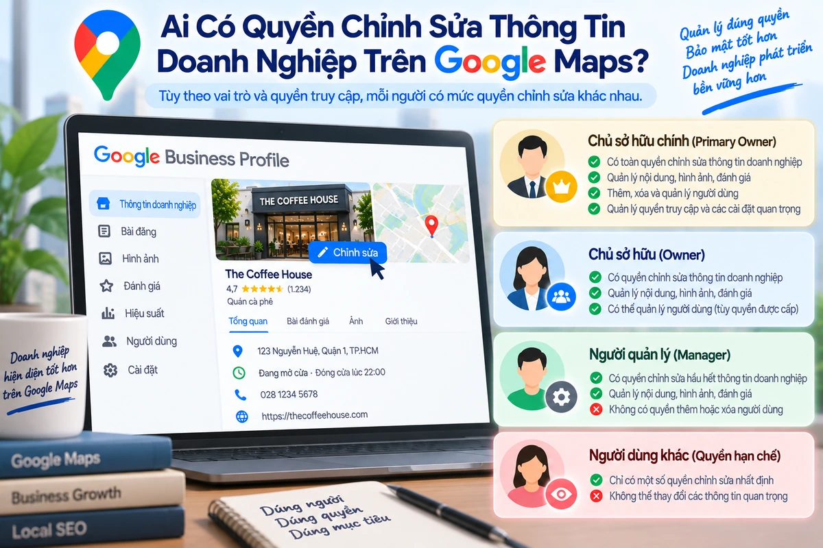 Ai có quyền chỉnh sửa thông tin doanh nghiệp trên Google Maps