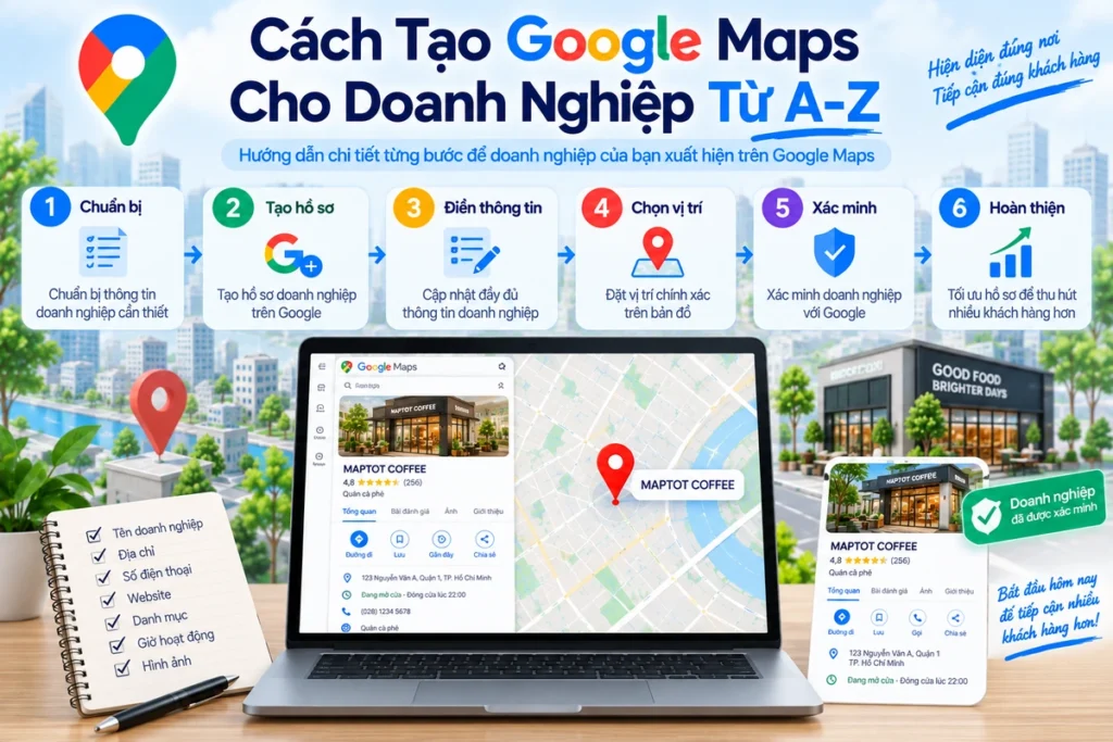 Cách tạo Google Maps cho doanh nghiệp từ A-Z