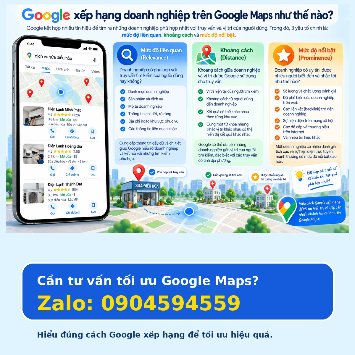 Google xếp hạng doanh nghiệp trên Google Maps dựa trên yếu tố nào