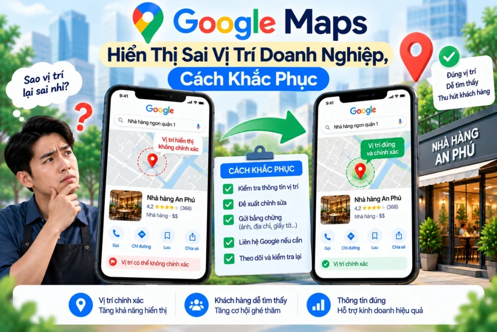 Google Maps Hiển Thị Sai Vị Trí Doanh Nghiệp, Cách Khắc Phục