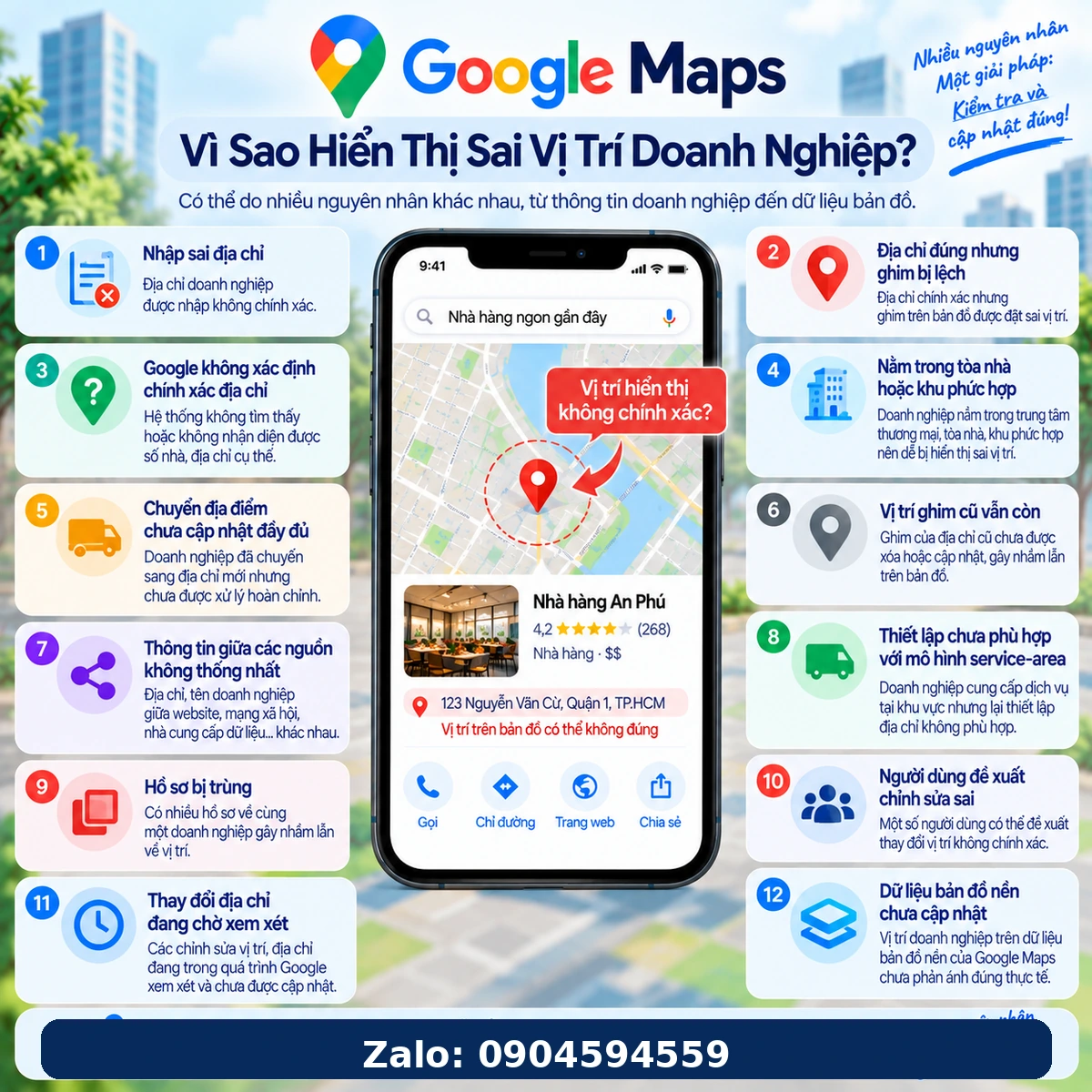 Vì sao Google Maps hiển thị sai vị trí doanh nghiệp