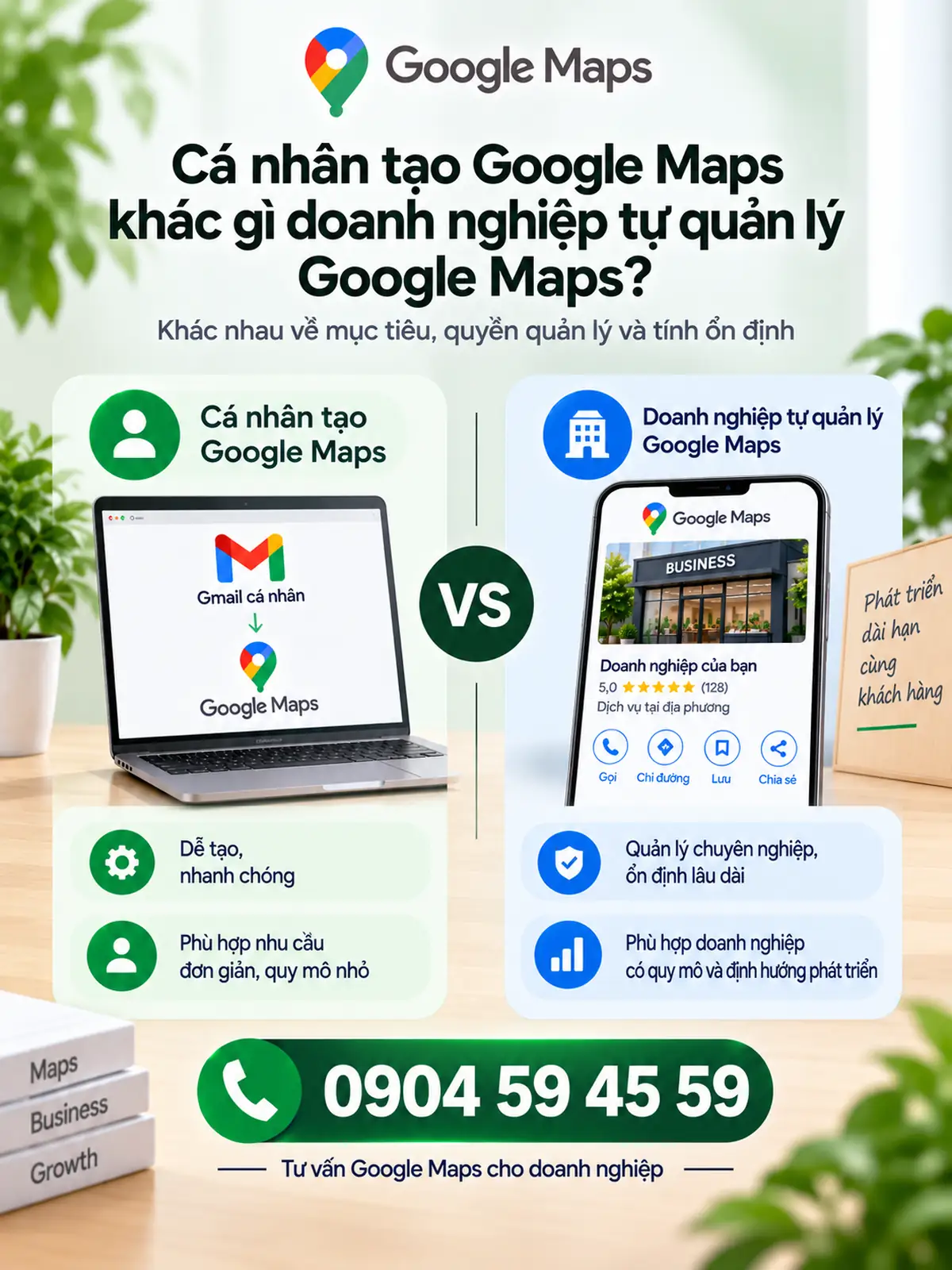 Cá Nhân Tạo Google Maps Khác Gì Doanh Nghiệp Tự Quản Lý Google Maps?
