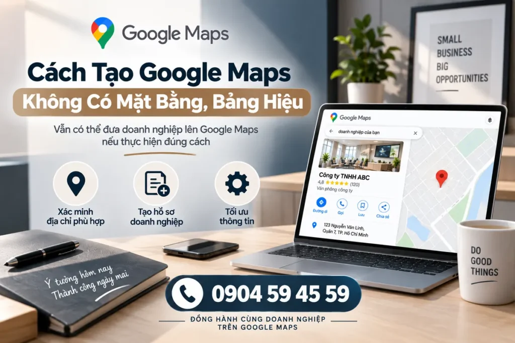Cách tạo Google Maps không có mặt bằng, bảng hiệu