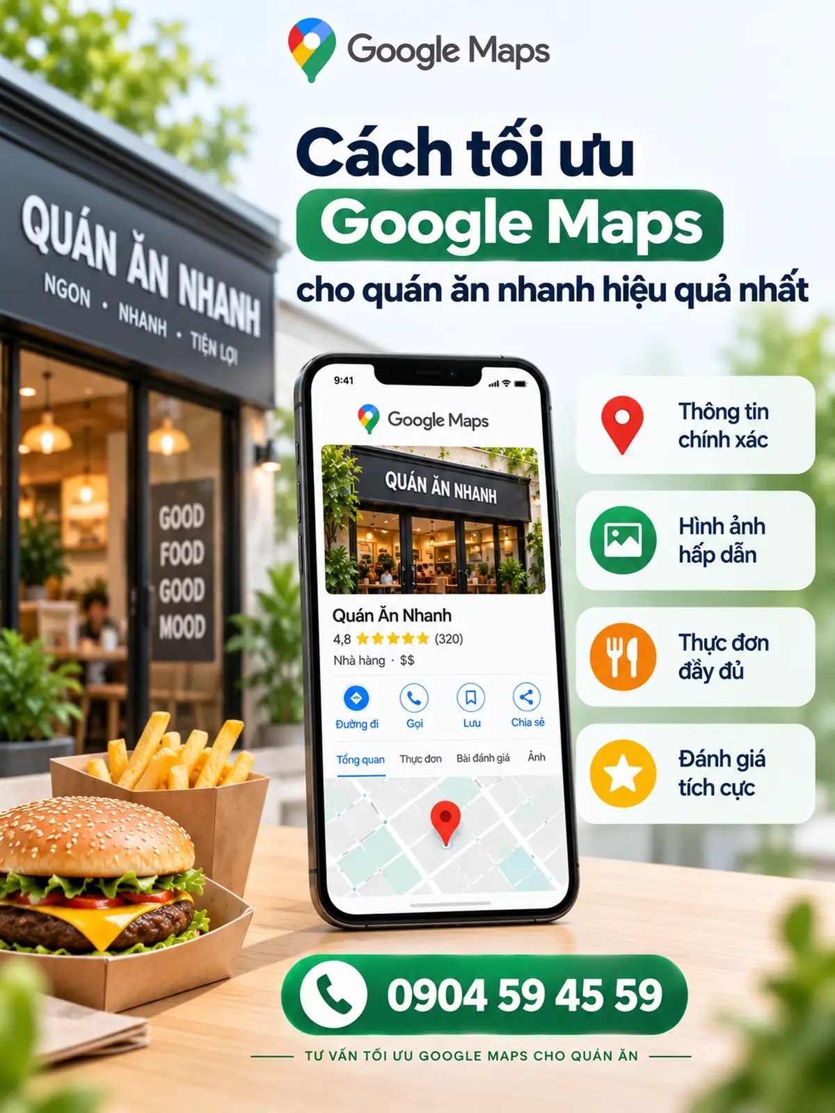 Cách tối ưu Google Maps cho quán ăn nhanh hiệu quả nhất