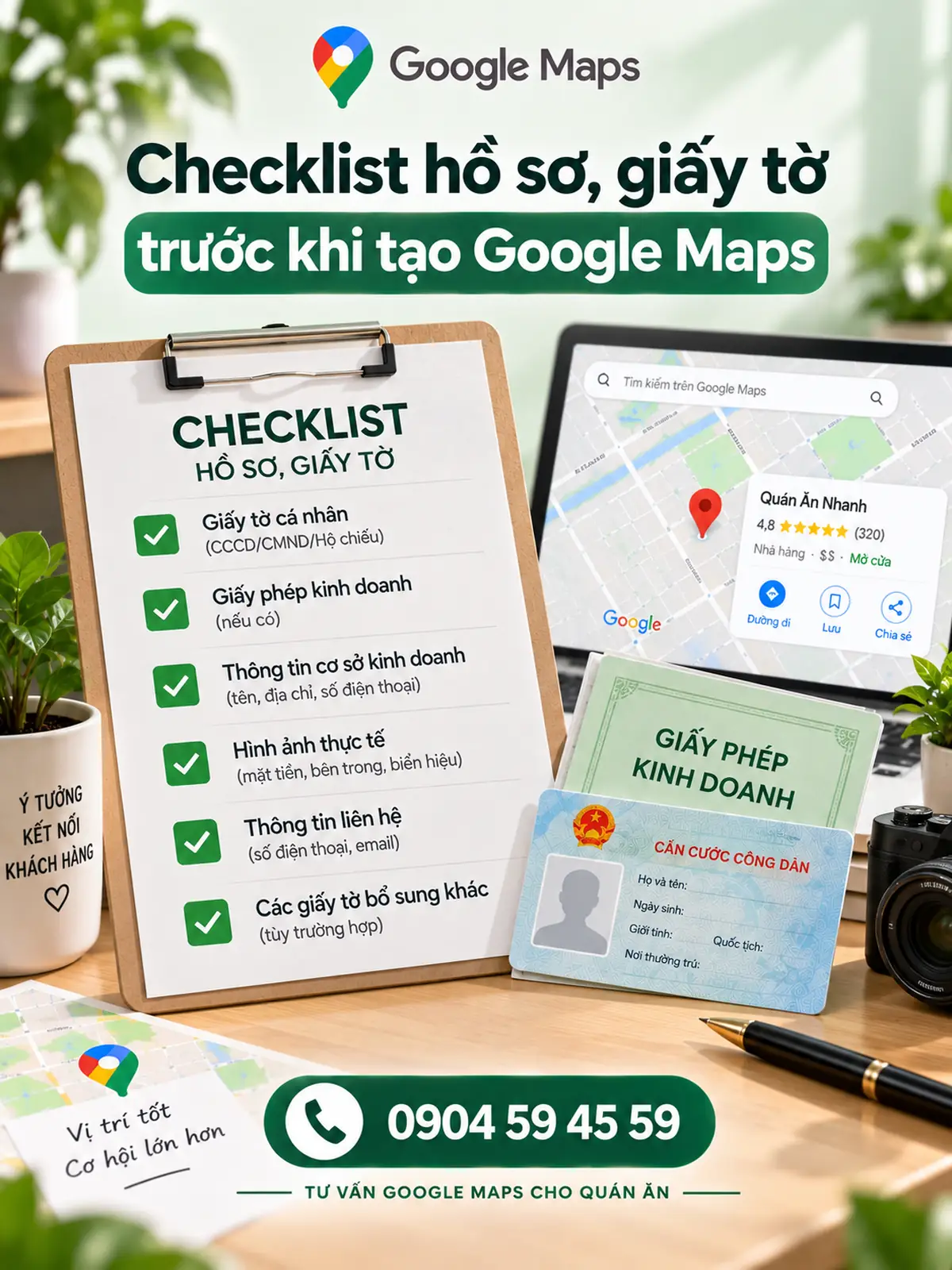 Checklist hồ sơ, giấy tờ trước khi tạo Google Maps