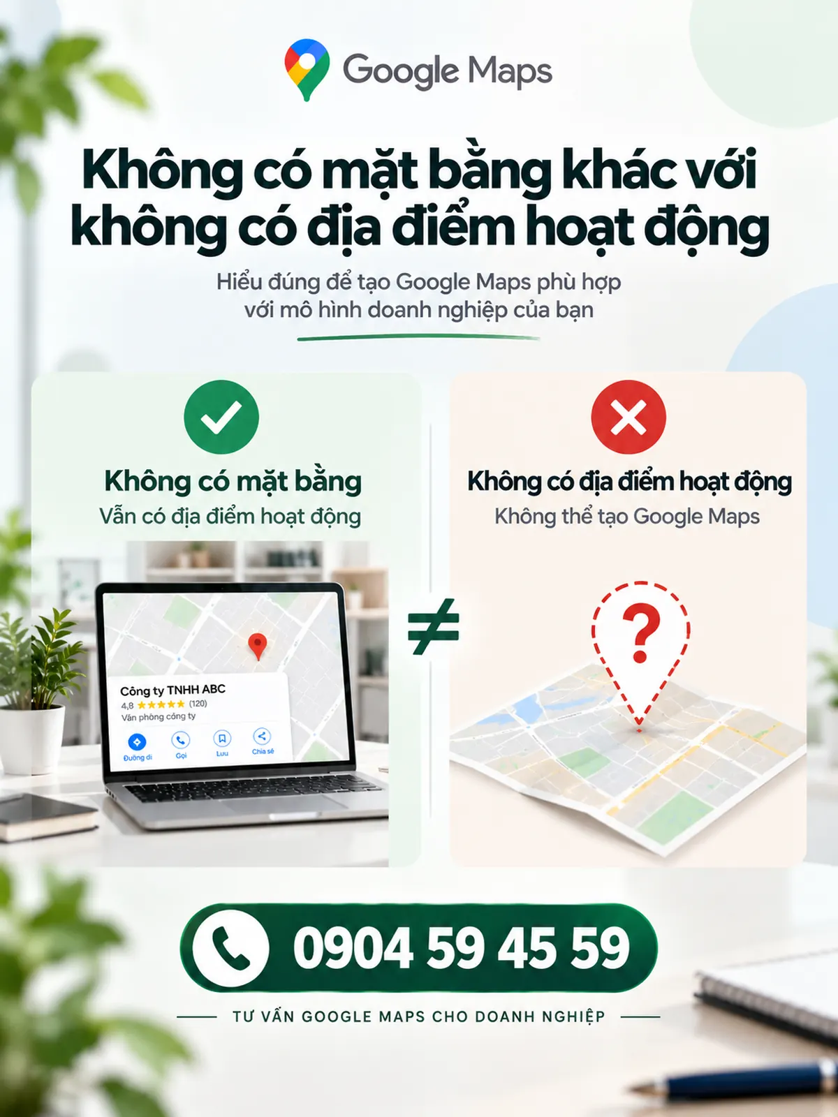 Không có mặt bằng khác với không có địa điểm hoạt động