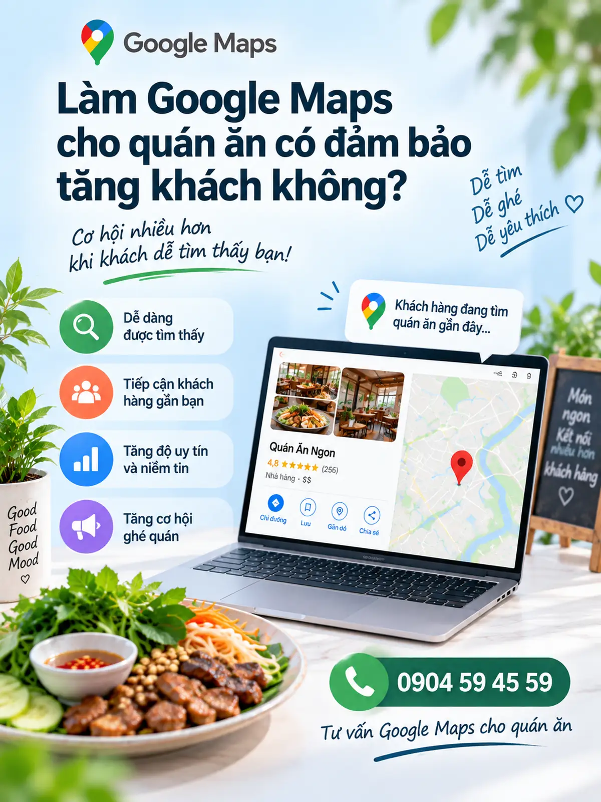 Làm Google Maps cho quán ăn có đảm bảo tăng khách không?