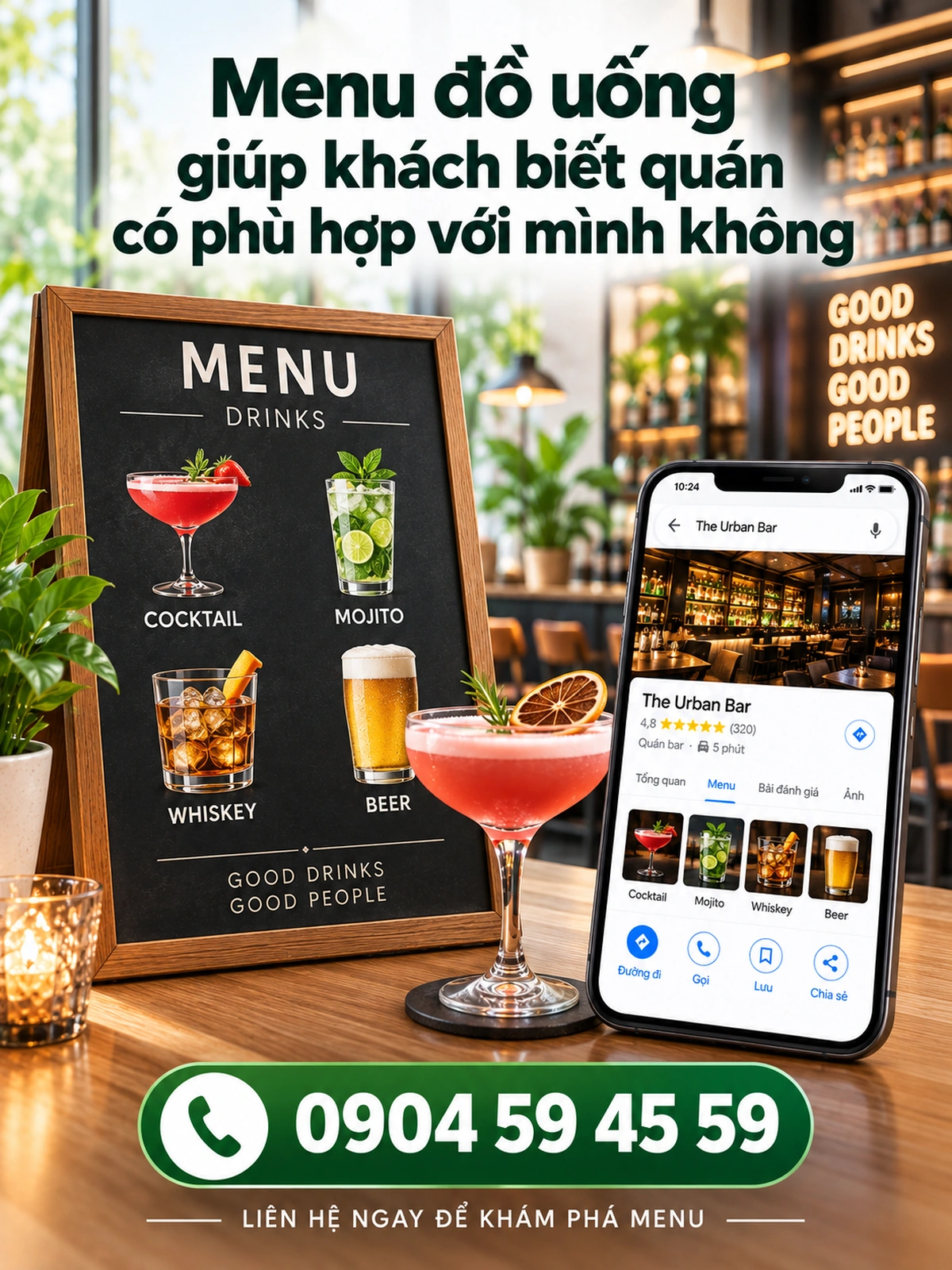 Menu đồ uống giúp khách biết quán có phù hợp với mình không