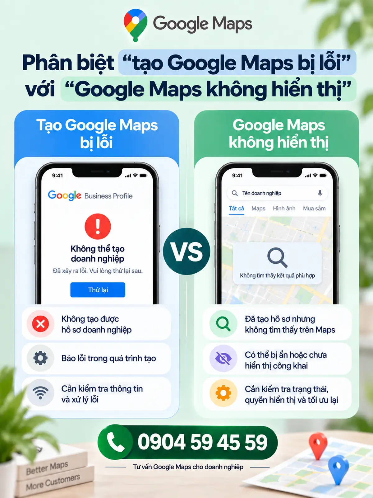 Phân Biệt “Tạo Google Maps Bị Lỗi” Với “Google Maps Không Hiển Thị”