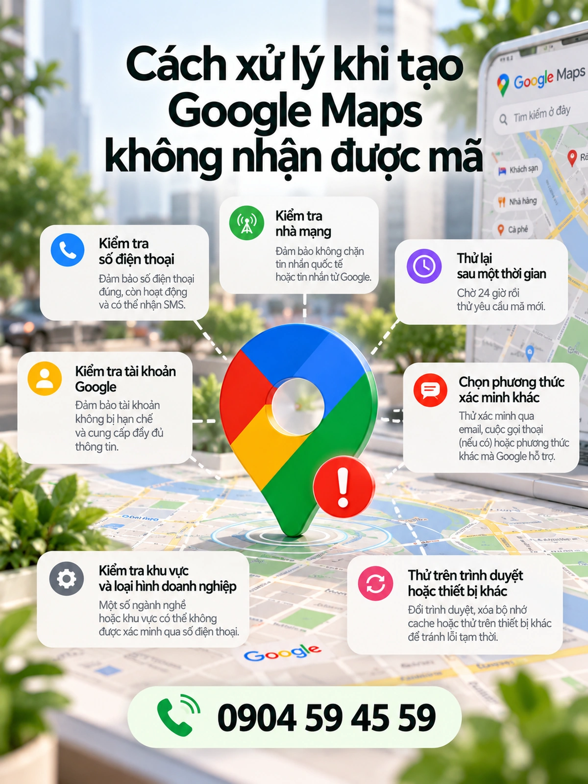Cách xử lý khi tạo Google Maps không nhận được mã