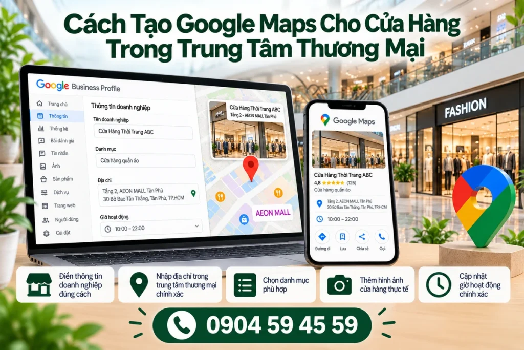 Cách Tạo Google Maps Cho Cửa Hàng Trong Trung Tâm Thương Mại
