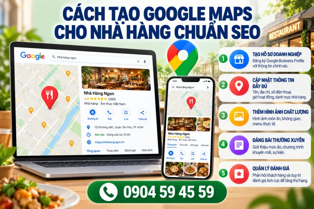 Cách Tạo Google Maps Cho Nhà Hàng Chuẩn SEO