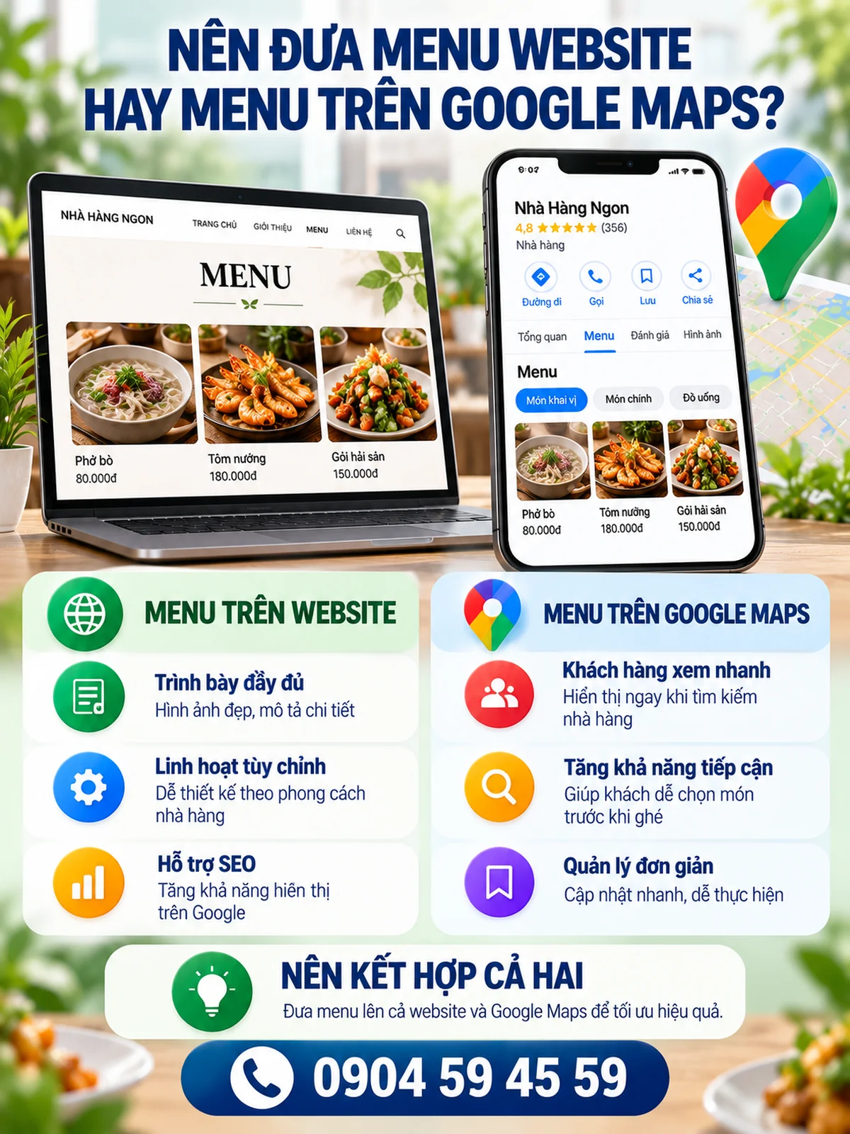Nên Đưa Menu Website Hay Menu Trên Google Maps?