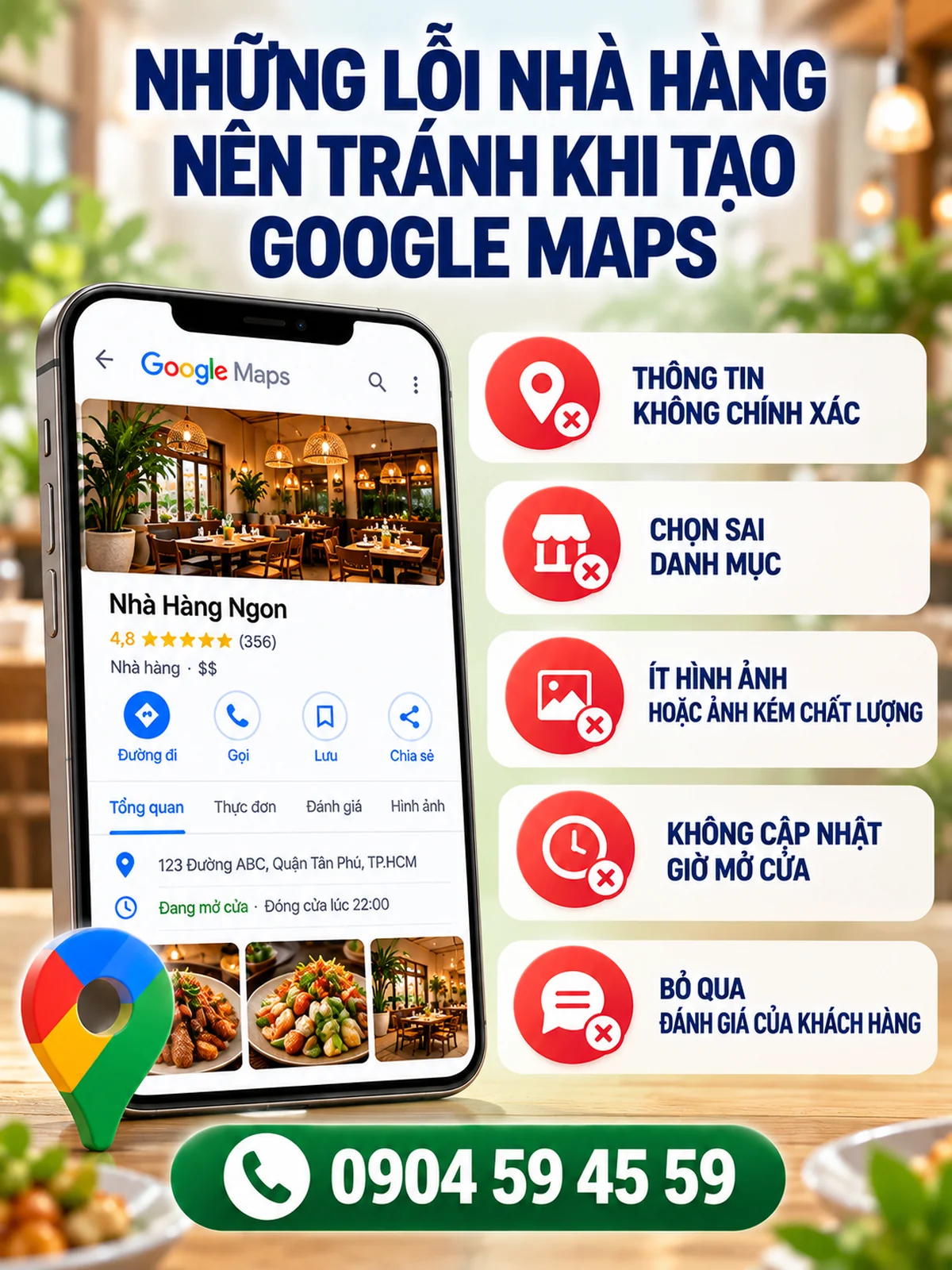 Những Lỗi Nhà Hàng Nên Tránh Khi Tạo Google Maps