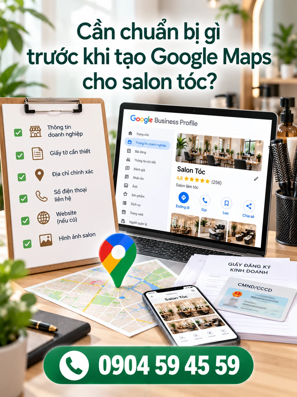 Cần chuẩn bị gì trước khi tạo Google Maps cho salon tóc?