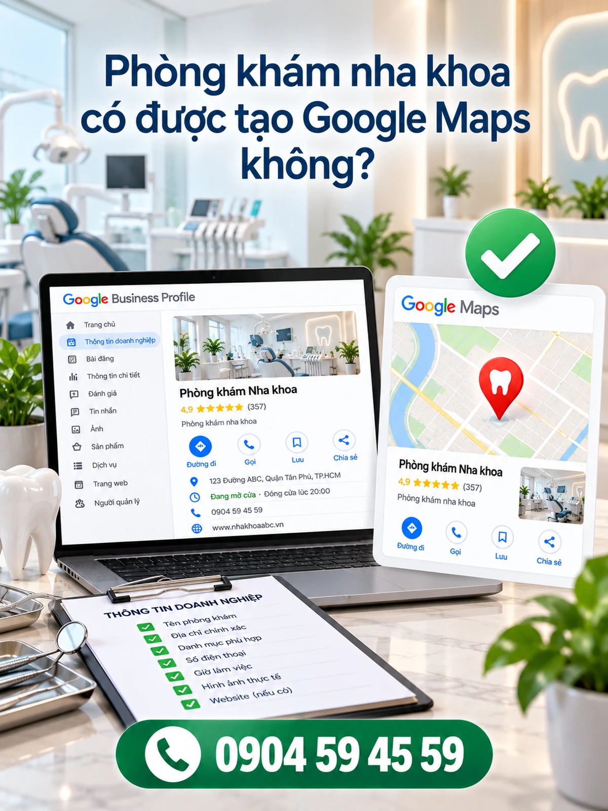 Phòng khám nha khoa có được tạo Google Maps không?