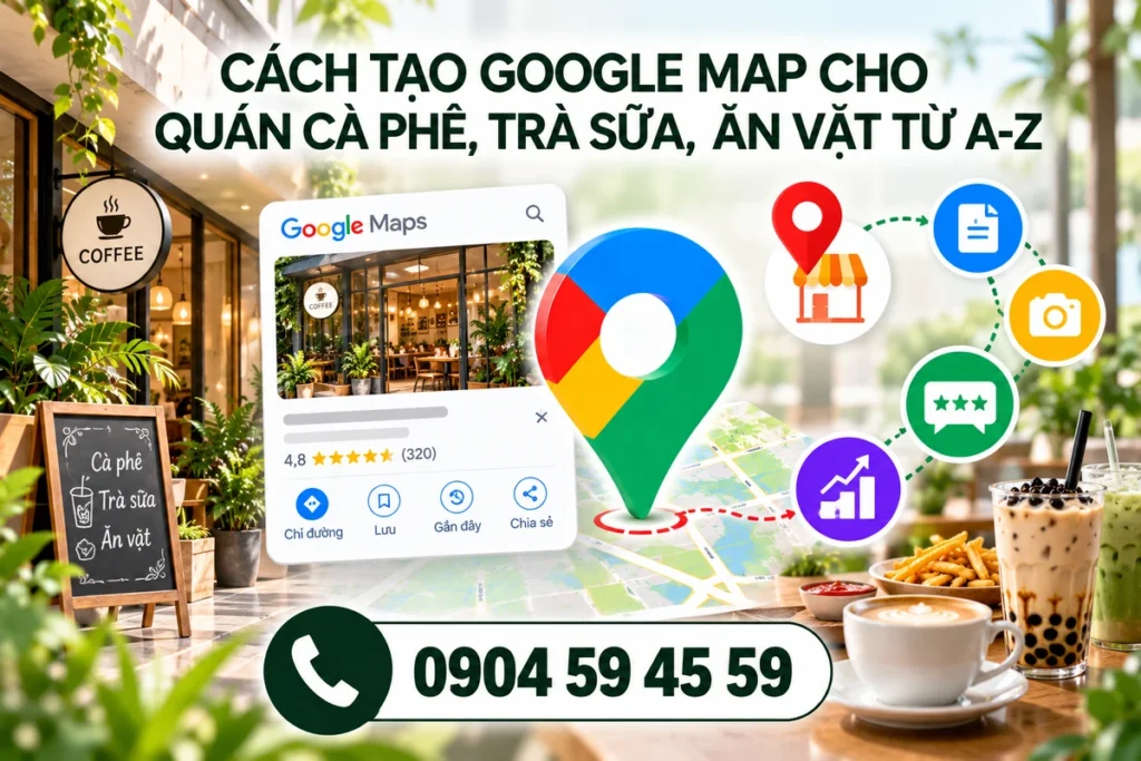 Cách tạo Google Map cho quán cà phê, trà sữa, ăn vặt từ A-Z