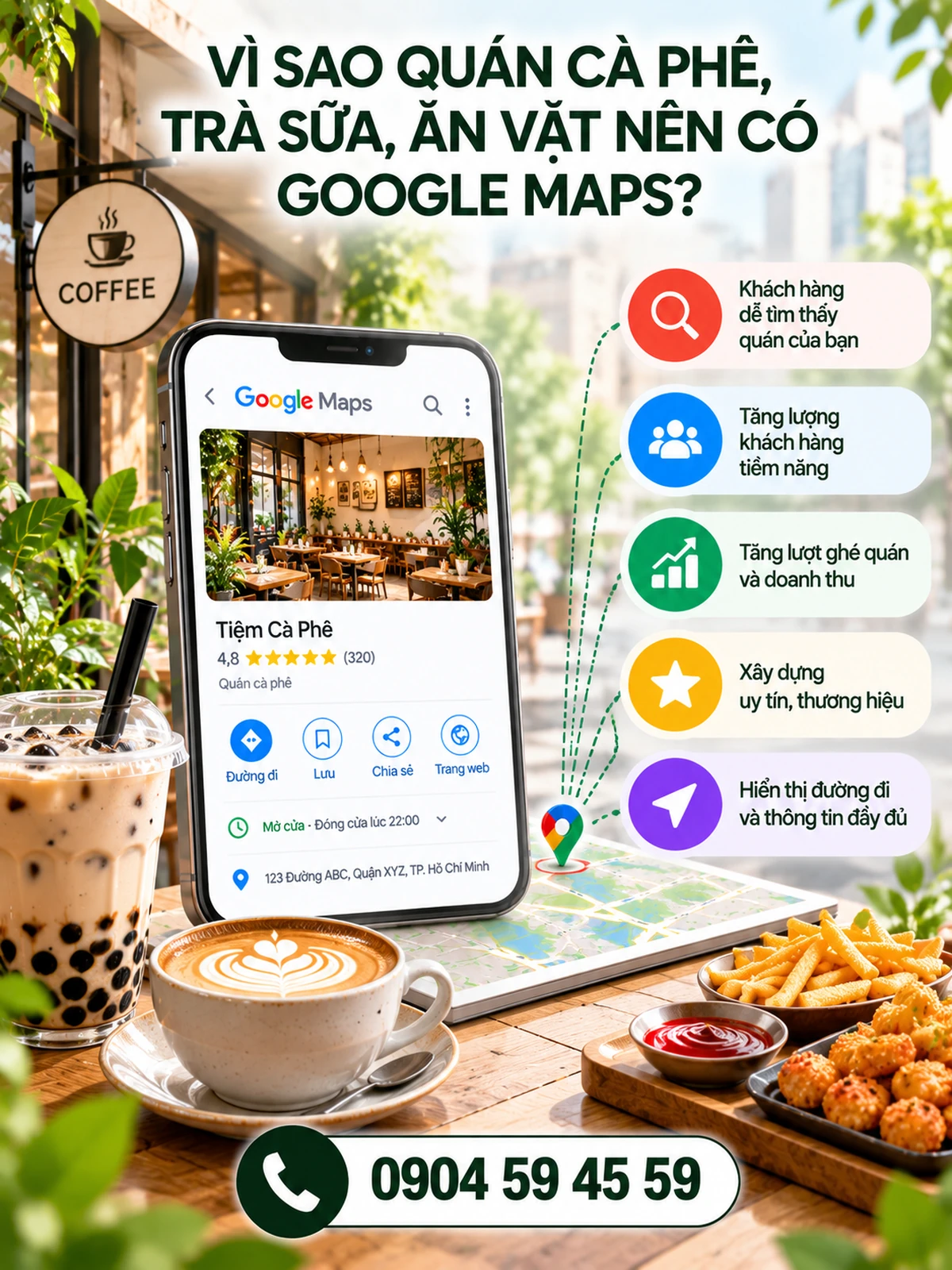 Vì sao quán cà phê, trà sữa, ăn vặt nên có Google Maps?