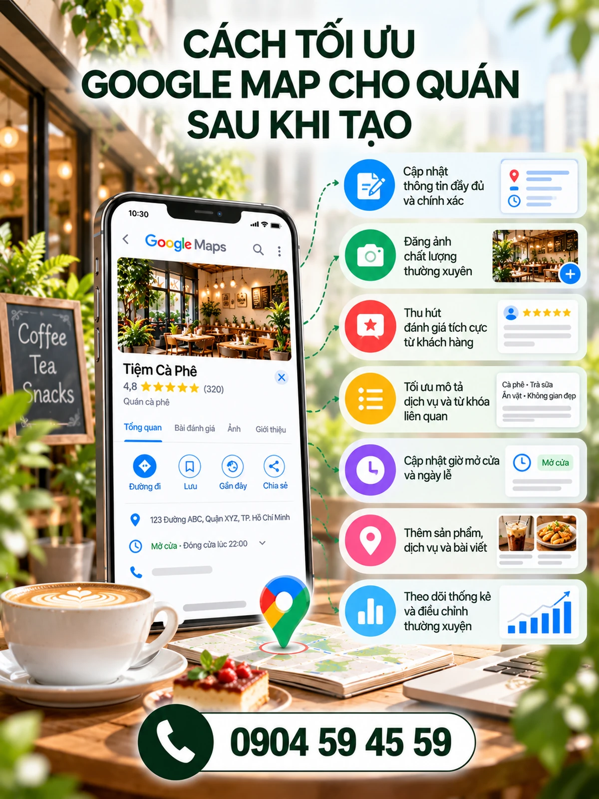 Cách tối ưu Google Map cho quán sau khi tạo