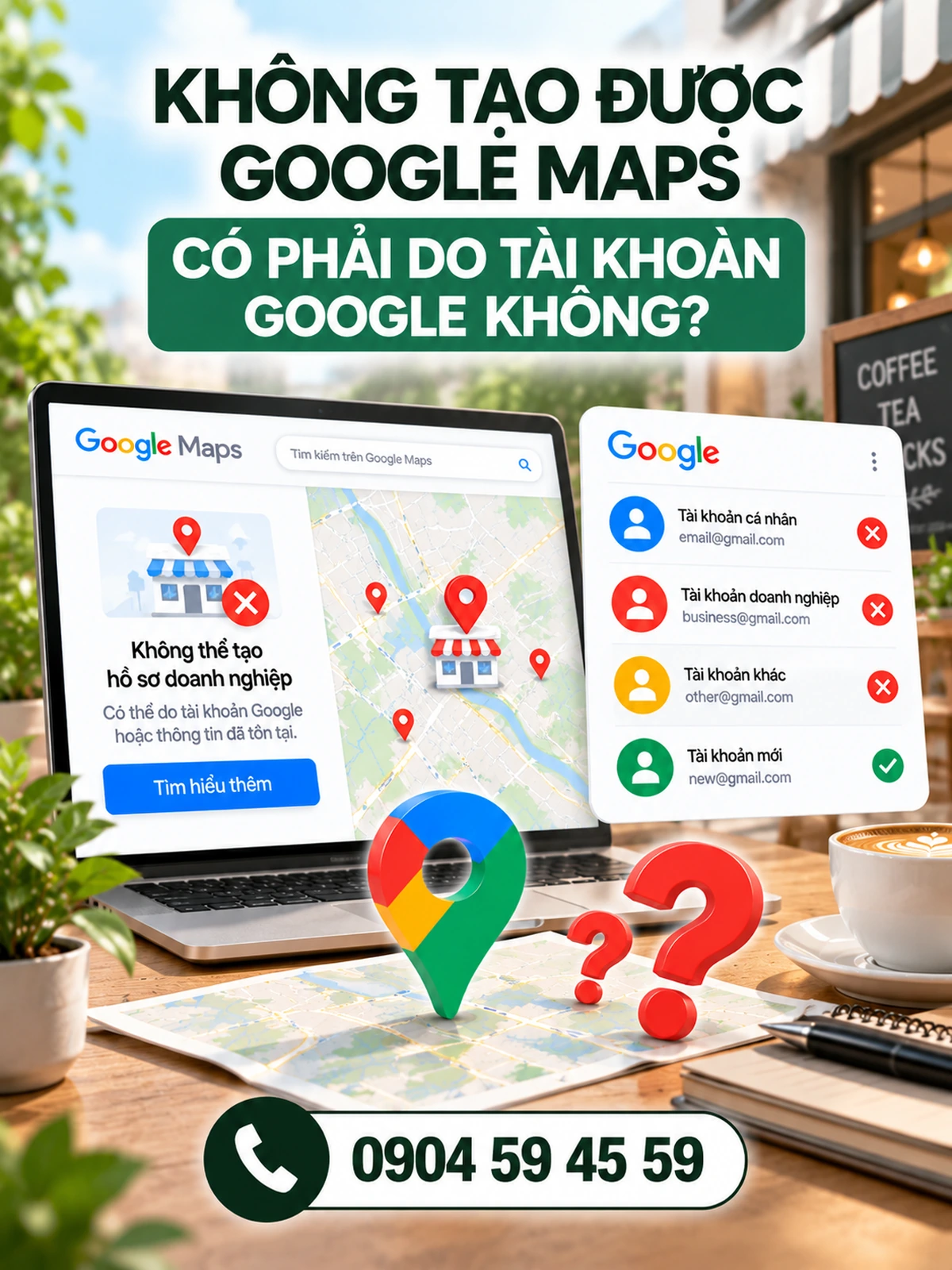 Không tạo được Google Maps có phải do tài khoản Google không?