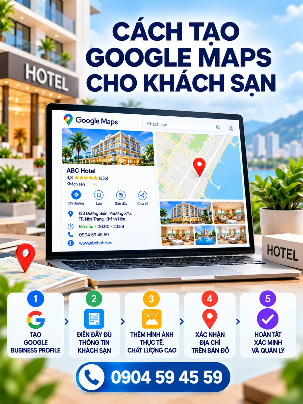 Cách Tạo Google Maps Cho Khách Sạn