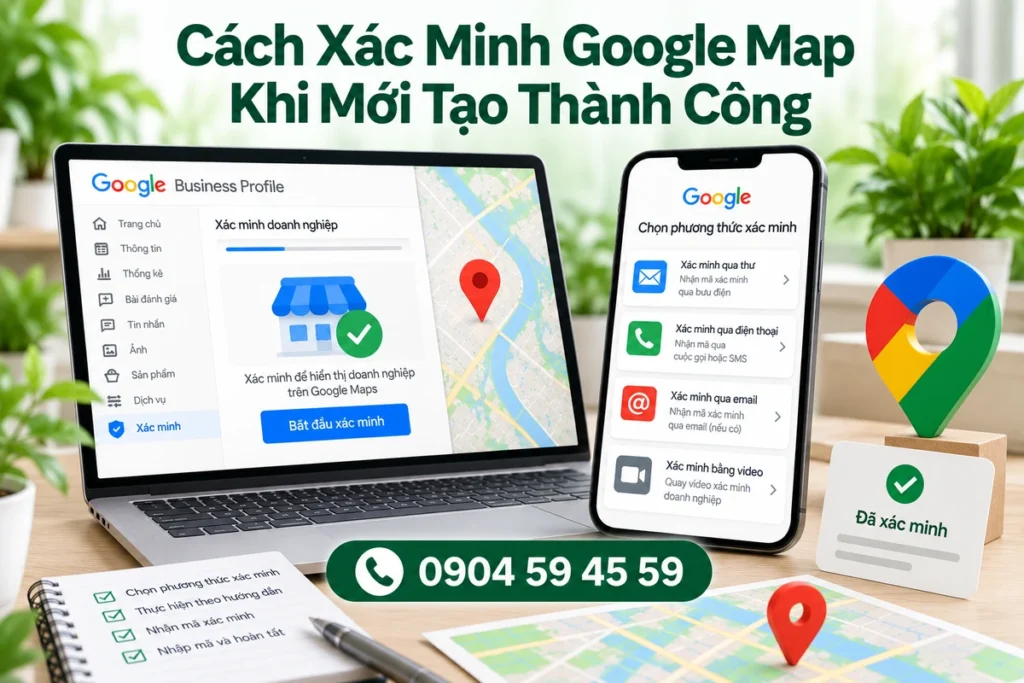 Cách Xác Minh Google Map Khi Mới Tạo Thành Công