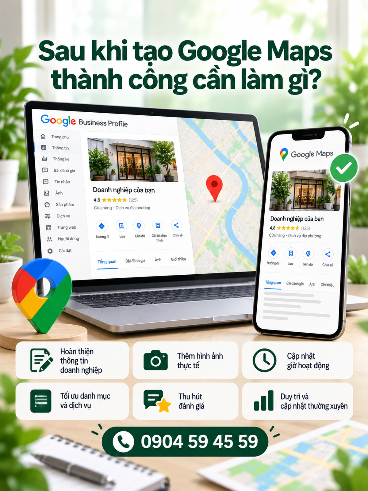Sau khi tạo Google Maps thành công cần làm gì?