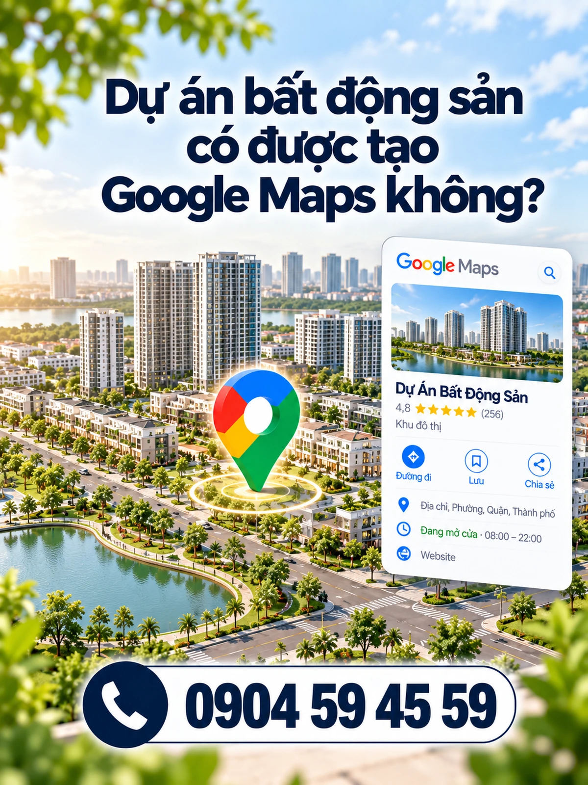 Dự án bất động sản có được tạo Google Maps không?