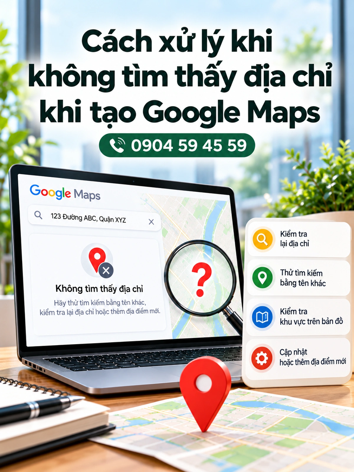 Cách xử lý khi không tìm thấy địa chỉ khi tạo Google Maps